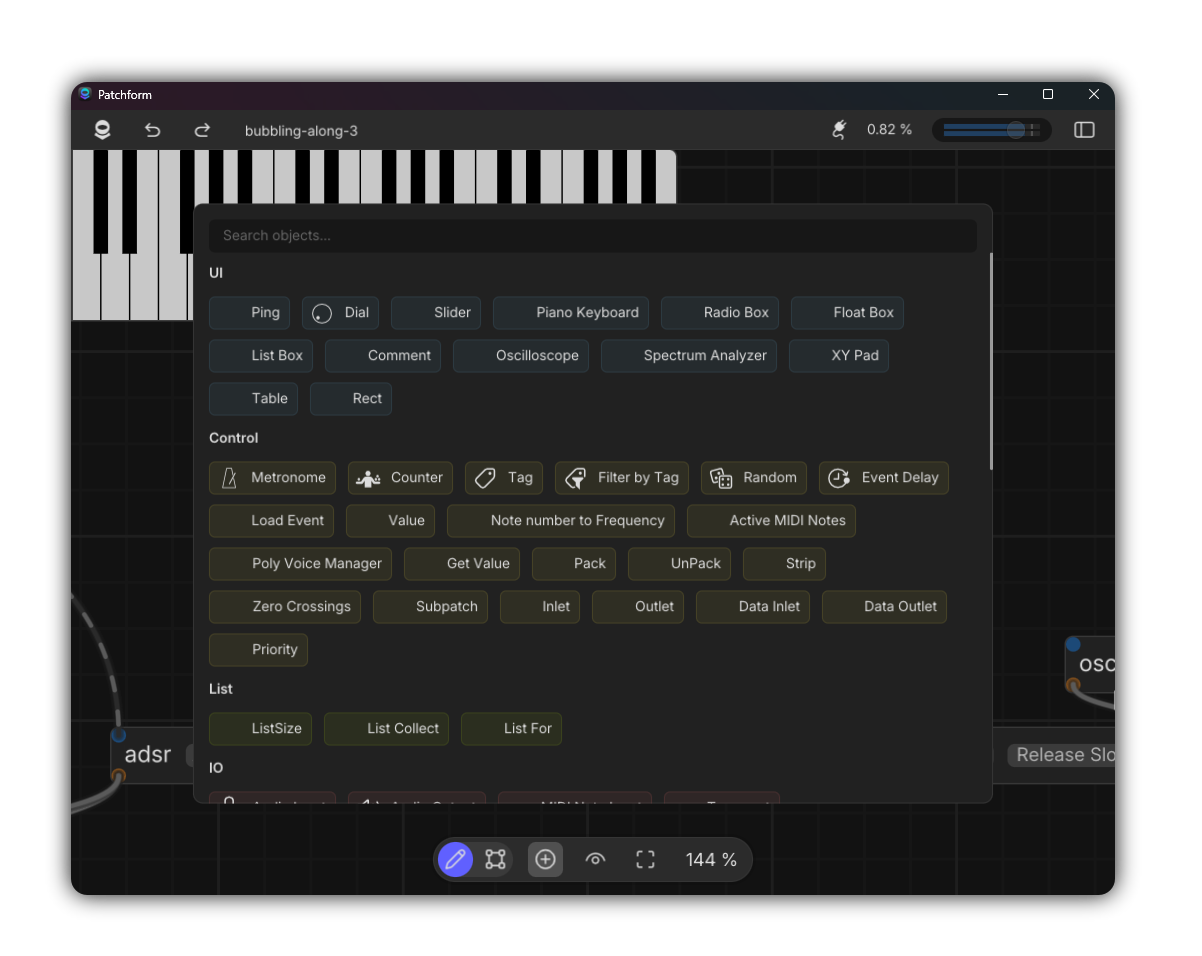 Objects screenshot
